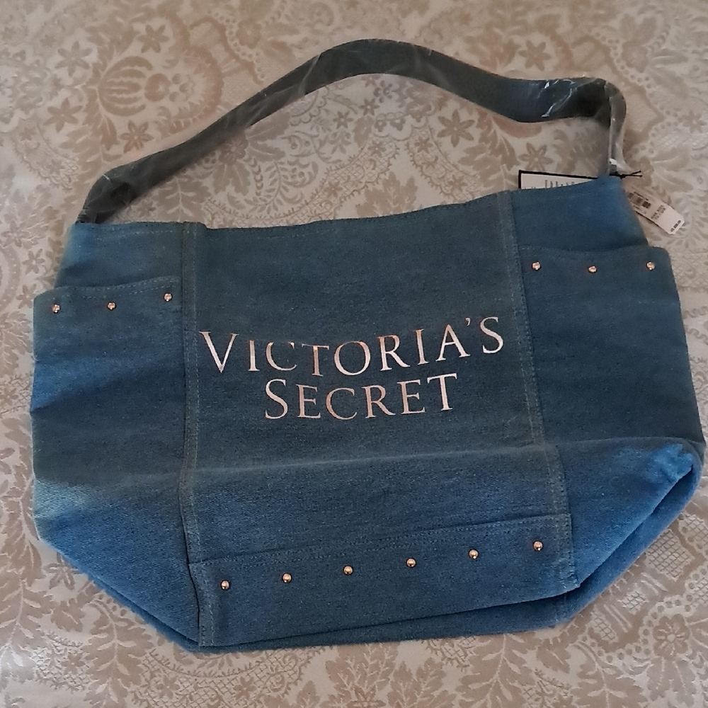 Victoria's Secret Denim Blue Tote - Picture 4 of 5